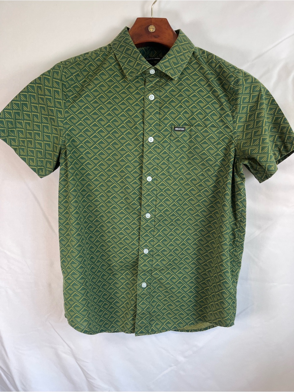 Brixton Button Front Short Sleeve Shirt Casual Skate Surf Workwear: Men’s Small